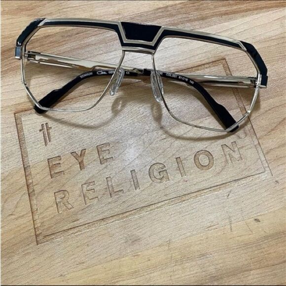 Cazal Black and Gold Men's 790 Titanium Glasses - Picture 1 of 2